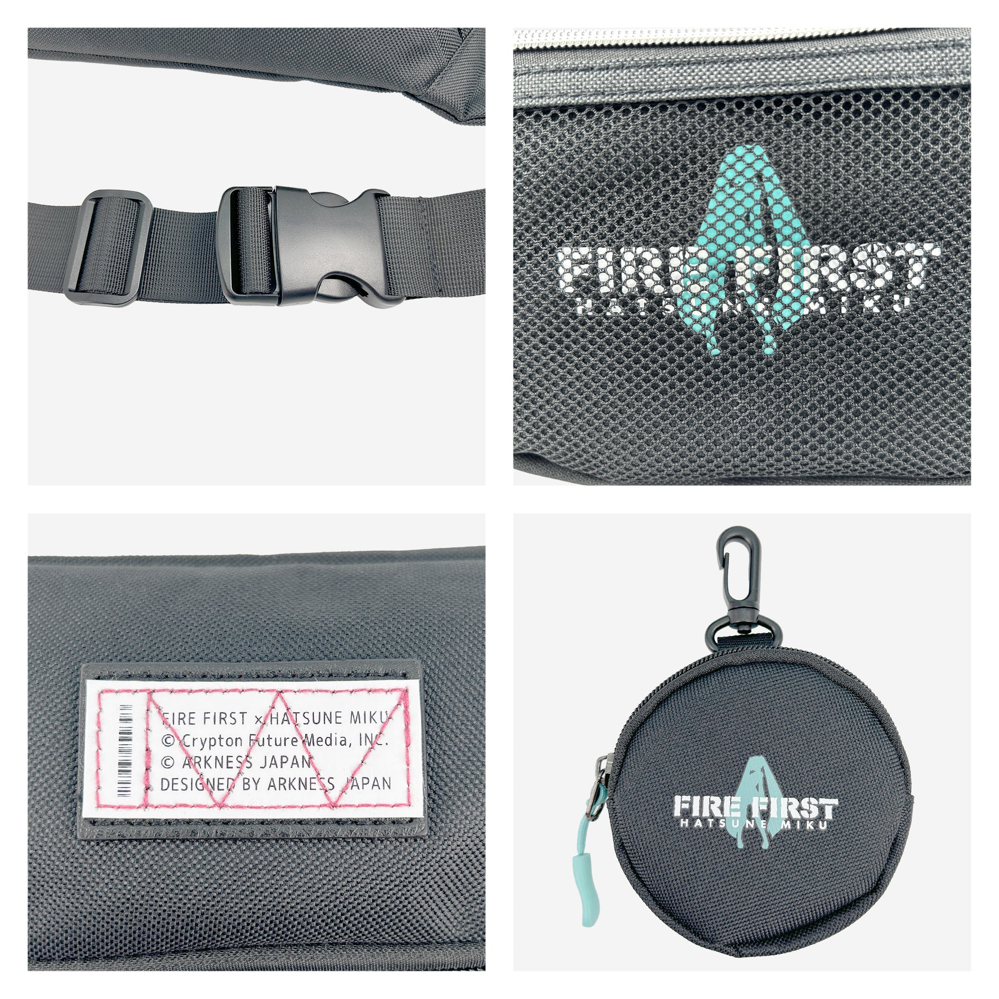 HMX-105 初音ミク FIRE FIRST コラボ ウエストバッグ 5.1L 旅行 推し活