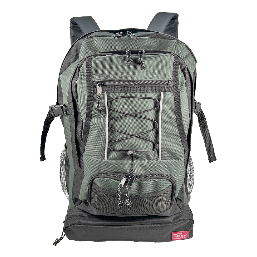 4way リュック☆ヌビキルト☆グレージュ×レッド(チェック)☆ハンドメイド RBD-100 REAL DESIGN リュック 29.7L B4対応 大容量 650g 軽量 マルチ